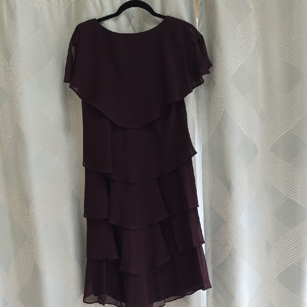 DKNY Plum Layered Midi Dress - Picture 6 of 7